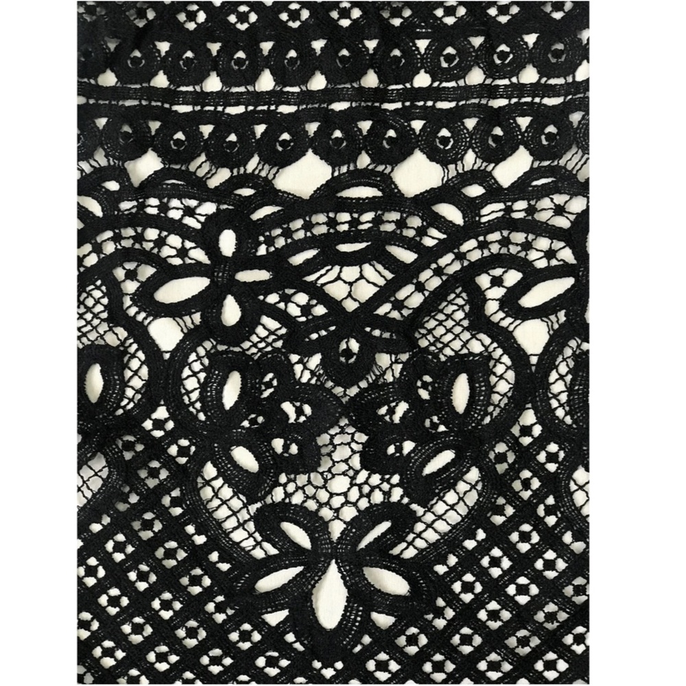 Black Guipure Bodycon Midi Dress - Picture 11 of 16